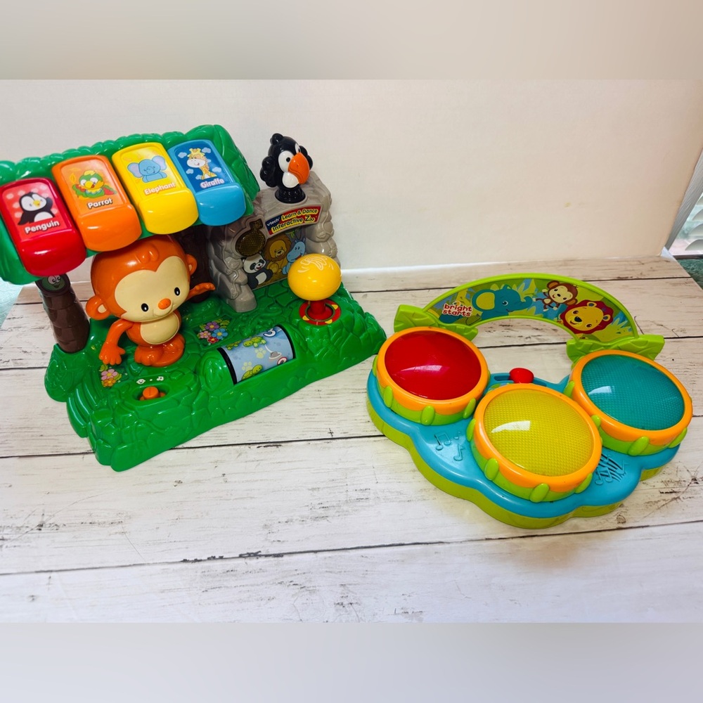 Interactive Baby Toddler Toys Set Bright Starts Beats & VTech Learn & Dance Zoo